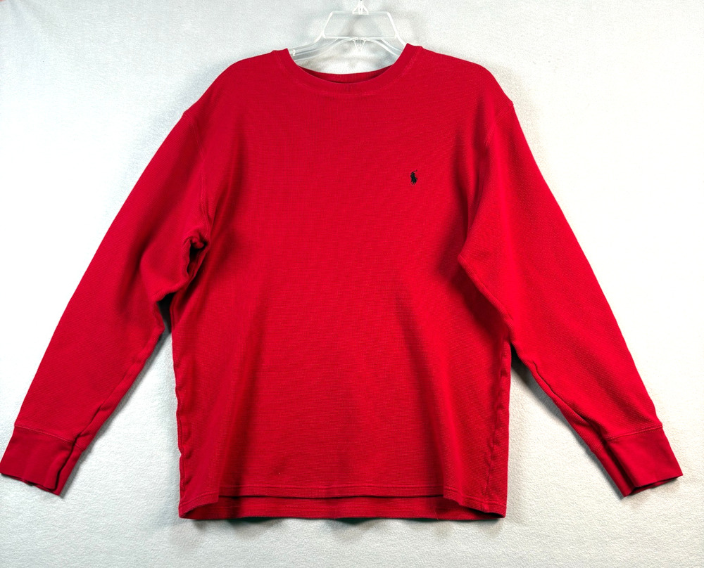 Polo Ralph Lauren Red Waffle Knit Thermal Pony Logo 2XL‎